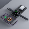 Korvacasemagnetic - 3 IN 1 Magnetic Folding Wireless Charger Station For IPhone Transparent Fast Charging For IWatch And Airpods